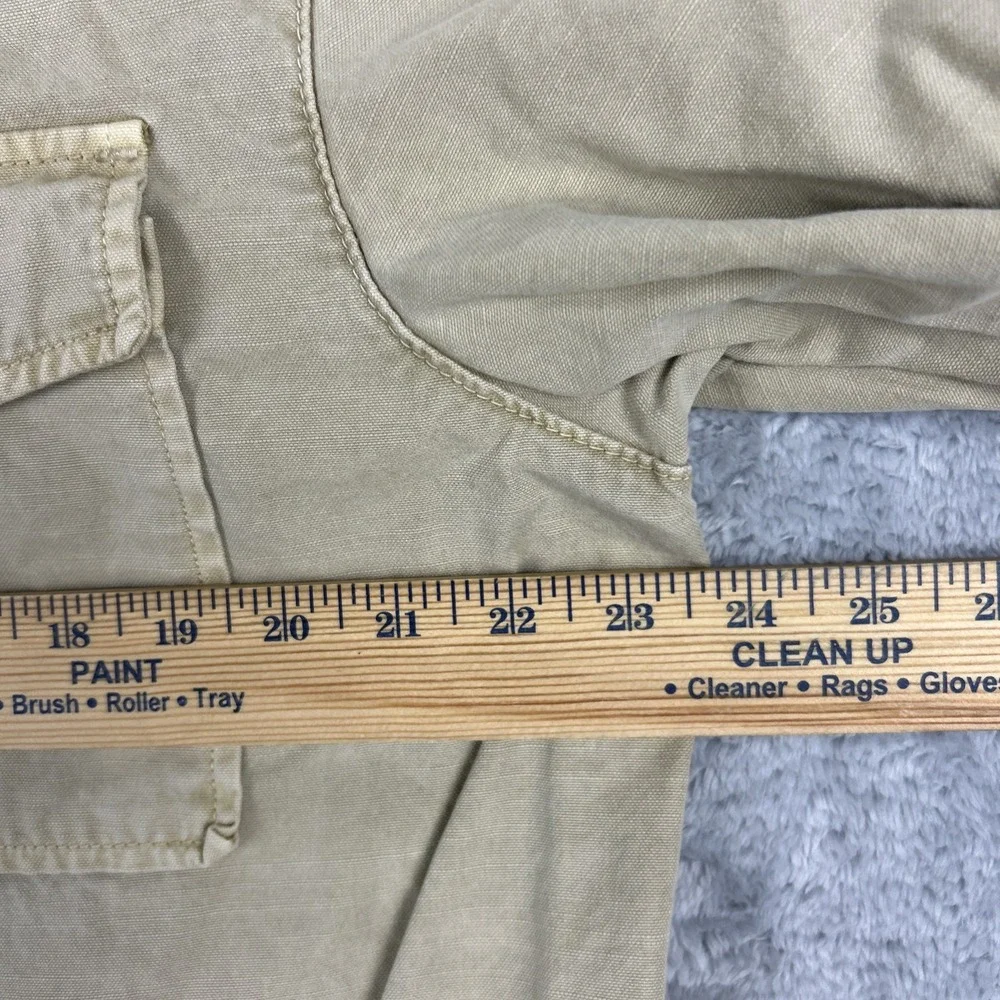 Structure‎ Mens Large Beige Chore Barn Coat Jacket Snap Zip Hooded Cotton